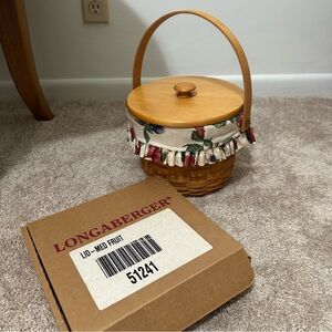 Longaberger Fruit Basket With Liner & Protector